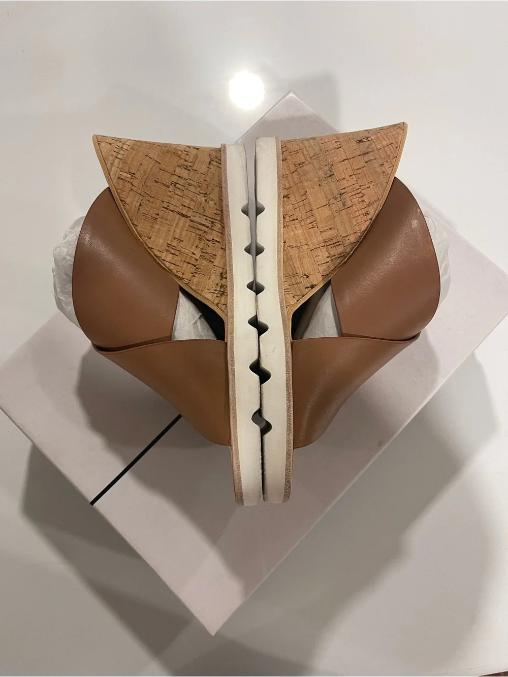 Dolce Vita Lisa Mocha Leather Crisscross Wedge Mules